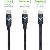 VELD VACLM100B12 3-in-1 1.2m USB Power Cable