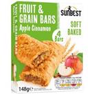 Sunbest 4 Pack Apple & Cinnamon Fruit & Grain Bars (4x 37g)