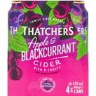Thatchers Apple and Blackcurrant Cider 4 x 440ml