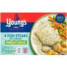 Young's 4 Fish Steaks in a Creamy Parsley Sauce 560g