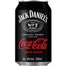Jack Daniel's Old No. 7 Brand Tennessee Whiskey Mixed with Coca-Cola Zero Sugar 330ml