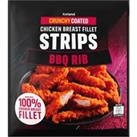 Iceland Crunchy Coated Chicken Breast Fillet Strips BBQ Rib 500g