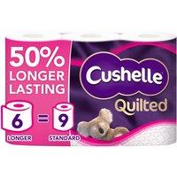 Cushelle Quilted Toilet Roll 6 Rolls 50% More Sheets