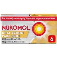 Nuromol Dual Action Pain Relief 200mg/500mg 6 Tablets