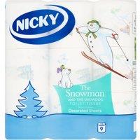 Nicky The Snowman and The Snowdog Toilet Tissue 9 Rolls