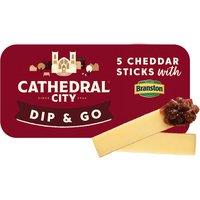Cathedral City 5 Cheddar Cheese Sticks with Branston Pickle Dip 60g