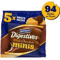 McVitie's Chocolate Digestive Mini Biscuits Multipack, 5 x 19g Snack Packs