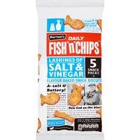 Burton's Daily Fish 'n' Chips Salt & Vinegar Flavour Baked Snack Biscuits 5 x 125g