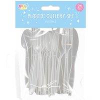 Reusable Plastic Cutlery Set 24pk