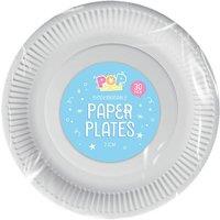Disposable White Paper Plates 23cm 30pk