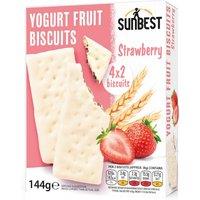 Sunbest 4 Pack Strawberry Yogurt Fruit Biscuits (4x 36g)