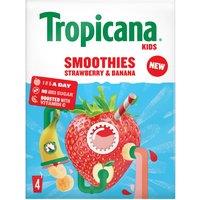 Tropicana Strawberry & Banana Lunchbox Smoothies 4 x 150ml