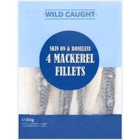 Skin On & Boneless 4 Mackerel Fillets 350g