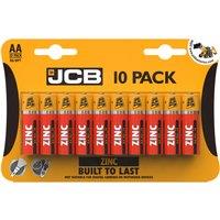 JCB AA R6 HP7 Zinc Batteries 10 Pack