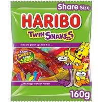 HARIBO Twin Snakes Fruit Flavour Gum Jelly Sweets Sharing Bag 160g