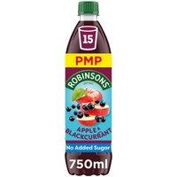 Robinsons Apple & Blackcurrant No Added Sugar Squash PMP 750ml