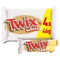 Twix Caramel & White Chocolate Fingers Biscuit Snack Bars Multipack 4x46g