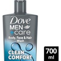 Dove Men+Care Hydrating 3-in-1 Hair, Face and Body Wash Clean Comfort 700 ml
