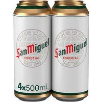 San Miguel Premium Lager Beer 4 x 500ml Cans