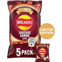 Walkers Sausage Sarnie with Heinz Tomato Ketchup Multipack Crisps 5 x 25g