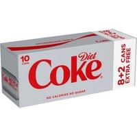 Diet Coke 10 x 330ml (8 x 330ml + 2 x 330ml Extra Free)