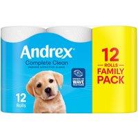 Andrex Complete Clean Toilet Tissue Standard 12 Rolls