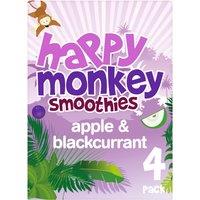 Happy Monkey Apple & Blackcurrant Smoothies 4 x 180ml