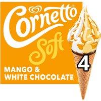 Cornetto Soft Ice Cream Cones Mango & White Chocolate 4x 140 ml