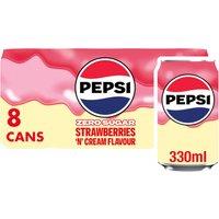 Pepsi Treats Strawberries 'N' Cream Flavour Cans 8 x 330ml