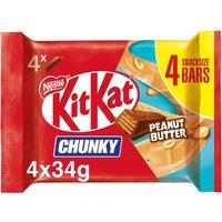 KitKat Chunky Peanut Butter Chocolate Bar 4 Pack Multipack 136g