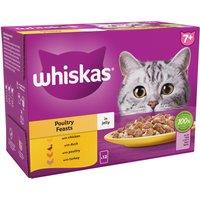 Whiskas 7+ Poultry Feasts Senior Wet Cat Food Pouches in Jelly 12 x 85g