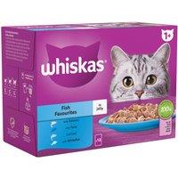 Whiskas 1+ Fish Favourites Adult Wet Cat Food Pouches in Jelly 12 x 85g