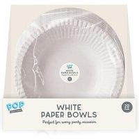 Disposable White Paper Bowls 20pk