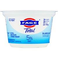 Fage Total 5% Fat Natural Greek Recipe Strained Yoghurt 150g