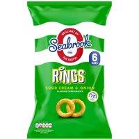 Seabrook Rings Sour Cream & Onion Flavour Corn Snacks 6 x 16g