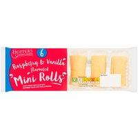 Hoppers Farmhouse Bakeries 6 Raspberry & Vanilla Flavoured Mini Rolls