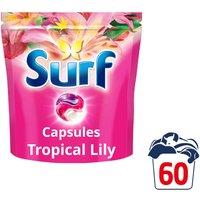 Surf 3 in 1 Laundry Washing Detergent Capsules Tropical Lily 60 washes