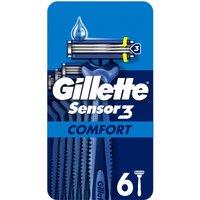 Gillette Sensor3 Comfort, Disposable Shaving Razors For Men, With Lubrastrip , 6-Pack