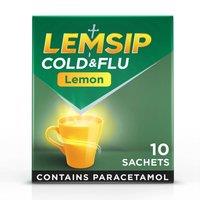 Lemsip Cold & Flu Lemon 10 Sachets