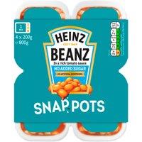 Heinz No Added Sugar Baked Beans Snap Pots 4 x 200g