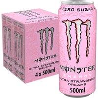 Monster Energy Drink Ultra Strawberry Dreams Zero Sugar 4 x 500ml