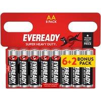 Eveready Super Heavy Duty AA Battery, 8 Pack