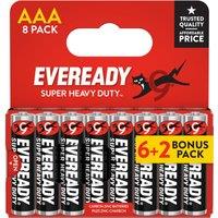 Eveready Super Heavy Duty Carbon Zinc AAA, 8 Pack