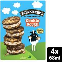 Ben & Jerry's Ice Cream Sandwich Cookie Dough Sandwich 4x 68ml 4MP