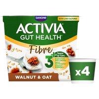 Activia Fibre Walnut & Oat Gut Health Breakfast Yoghurt Multipack 4x115g