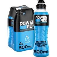 Powerade Berry and Tropical Sports Drink 4 x 500ml Bottles