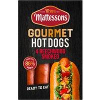 Mattessons 4 Gourmet Hot Dogs Beechwood Smoked 280g