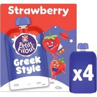 Petits Filous Kids Greek Style Strawberry Yoghurt Pouch 4x85g