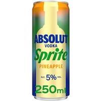 Absolute Vodka & Sprite Pineapple 250ml Pre-Mixed Can