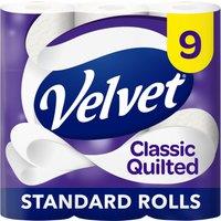 Velvet Classic Quilted Toilet Roll 9 Rolls